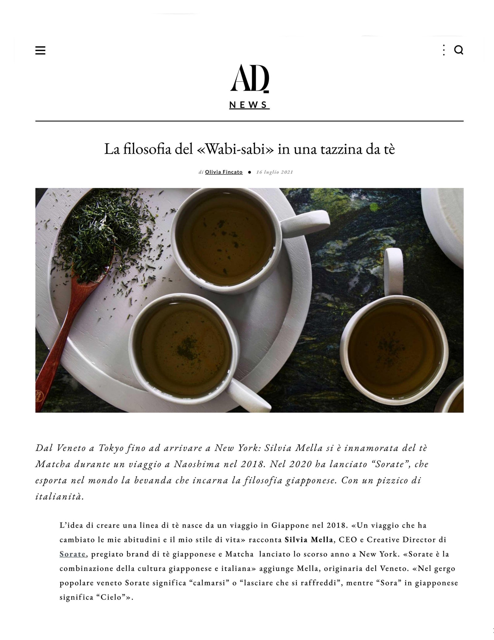 ARCHITECTURAL DIGEST ITALIA - sorate