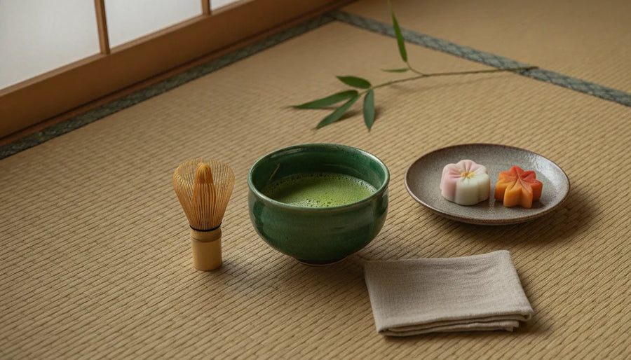Japanese tea ceremony setting illustrating tea ceremony etiquette for first-time guests